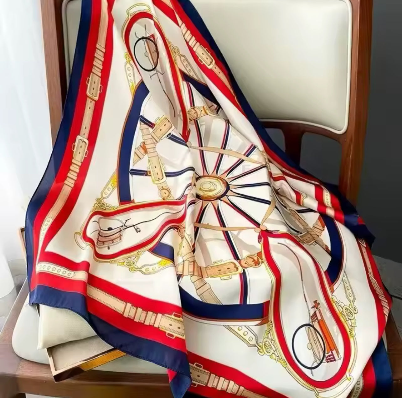 1 pcs 70x70 Gifts for mom: Imitation silk scarves, chain scarves, printed small square scarves, elegant scarves and shawls