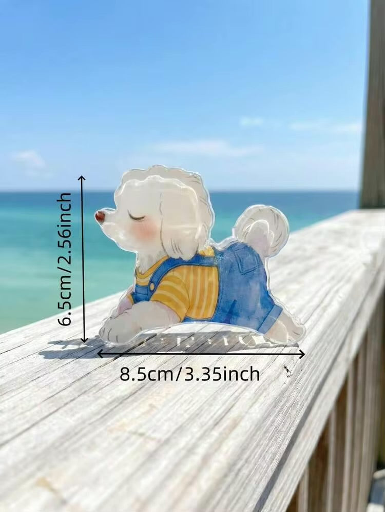 1PC Colorful Macaron Multi-Color Teddy Dog Hair Claw Clip, Cute Playful Girly Style
