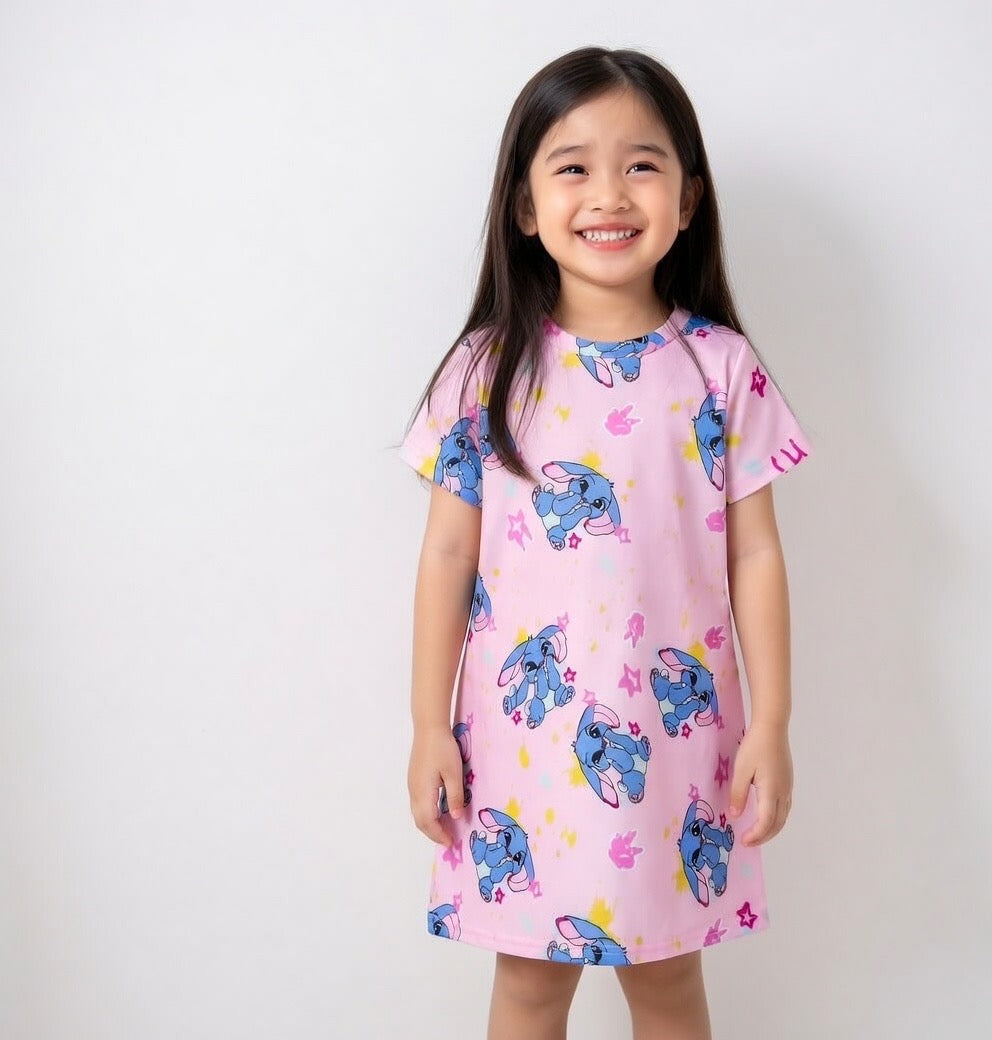 Girls Cartoon Nightdress – Mermaid, Unicorn & Cute Prints | Soft Summer Sleep Dress - Last piece Size 8
