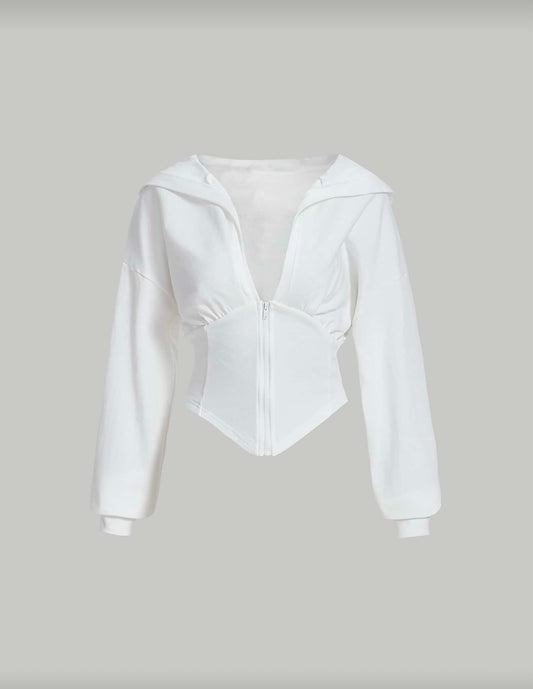 SHEIN EZwear Drop Shoulder Heathered Knit Zip-Up Hoodie - Medium