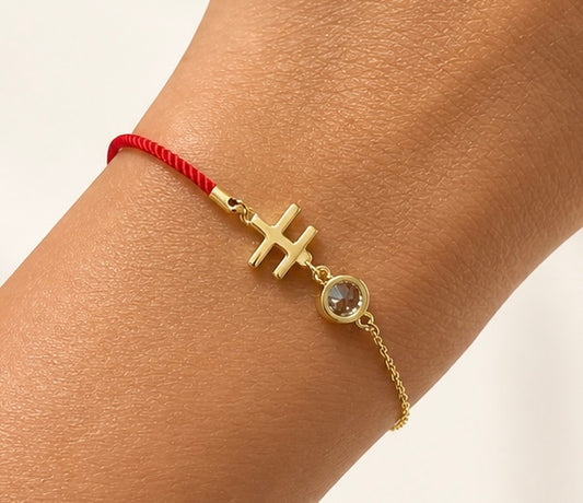 Trending Red String Bracelet with Gold Charm