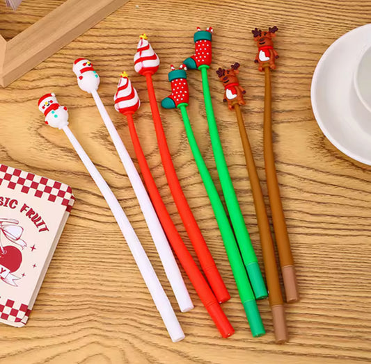 Cartoon Gel Pen Children Elk Snowman Santa Claus Party Gifts Christmas Gifts School Prizes New Year Present