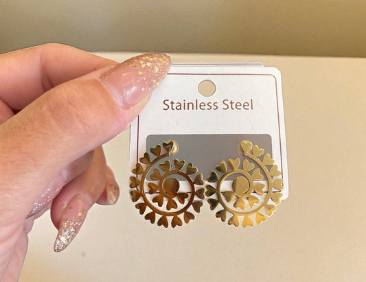 Pc Fashion Stainless Steel Hollow Out Type Stud Earrings