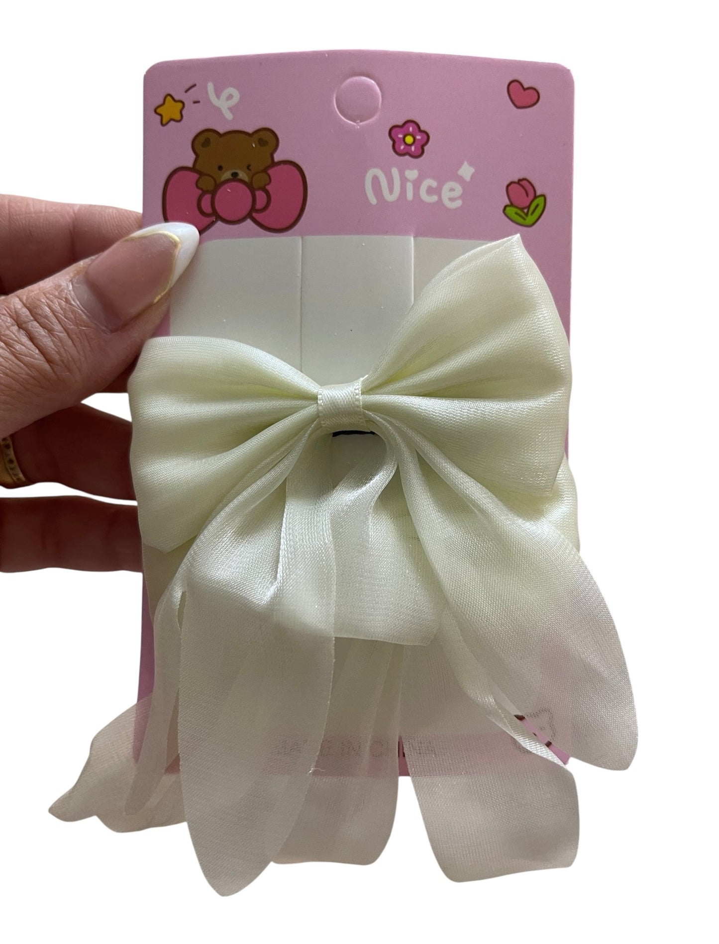 2pcs Organza Hair Bow Clips