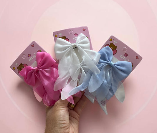 2pcs Organza Hair Bow Clips