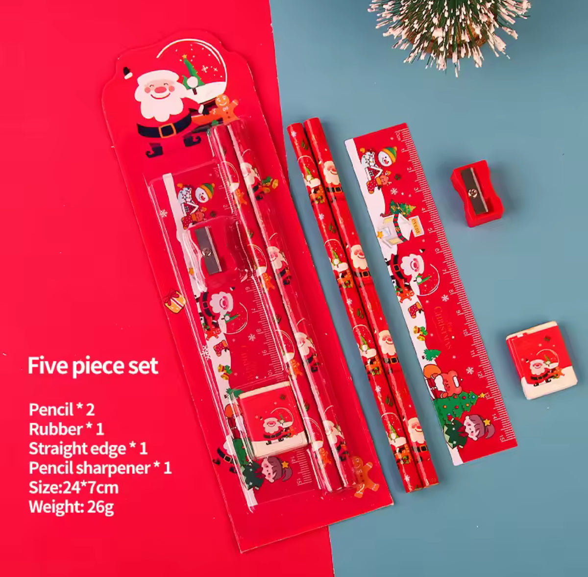 Cartoon Christmas Stationery Set Children's Stationery Gift Christmas Tree Creative Santa Claus Stationery Gift Box