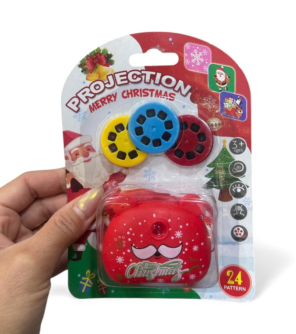 Children Projector Flashlight Christmas Camera Shape Story Projector Festive Flashlight With 24 Pictures