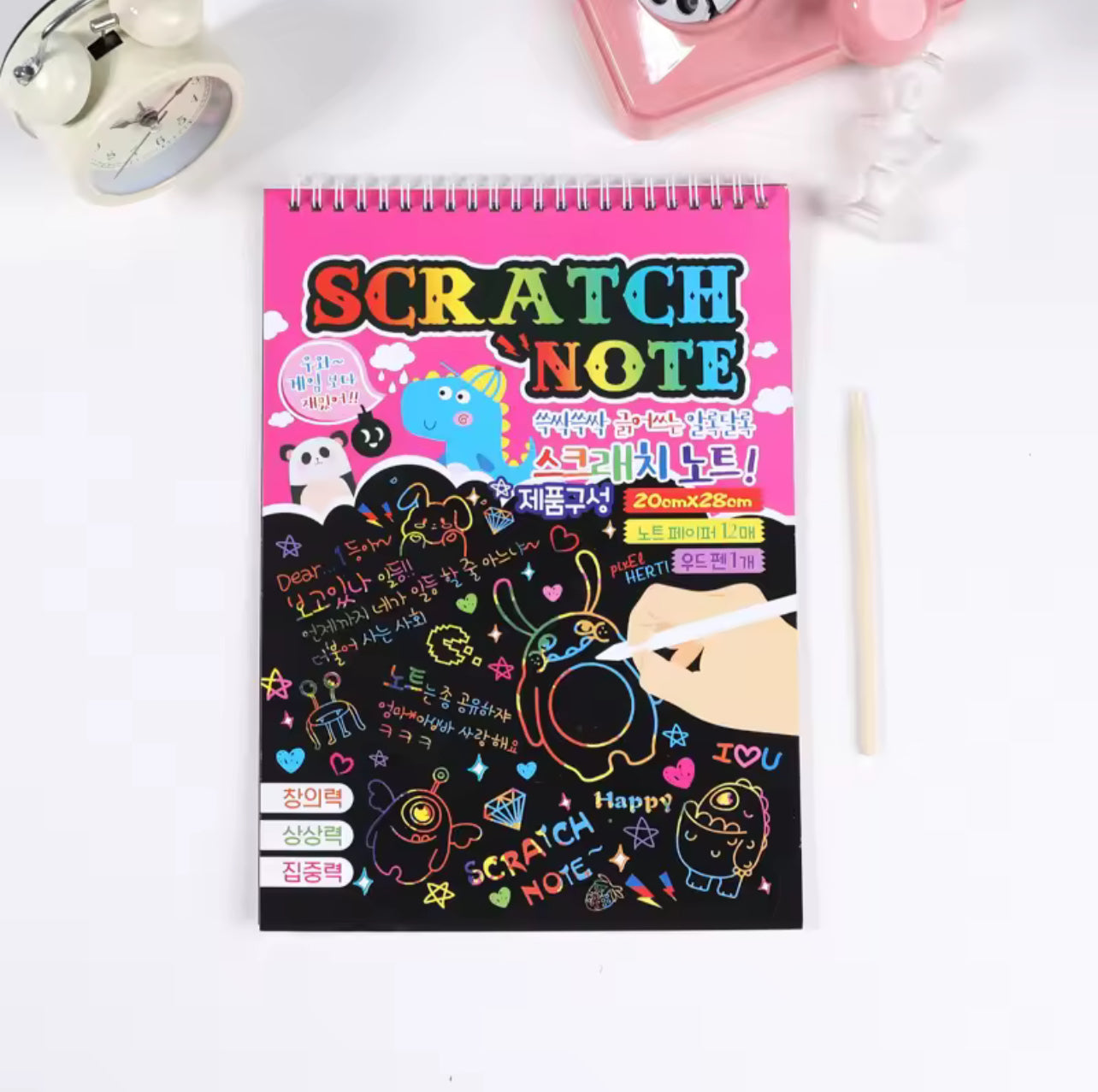 Colorful Magic Scratch Art Notebook – 12 Sheets with Scratch Pens