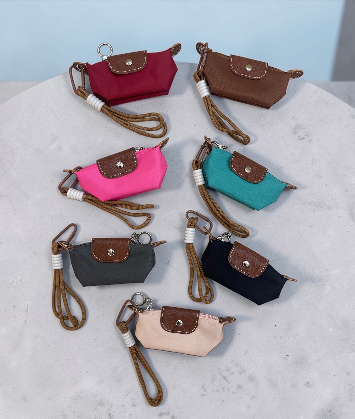 Lightweight Mini Long champ Ins Style PU Leather/Nylon Dumpling Bun Bag New Innovative Small Money Lipstick Earphone Storage
Bag