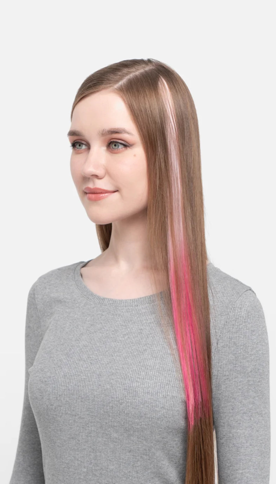 2Pcs Clip in Hair Extensions Synthetic Colored Hair Extensions Party Highlights Long Straight Hairpieces for Women