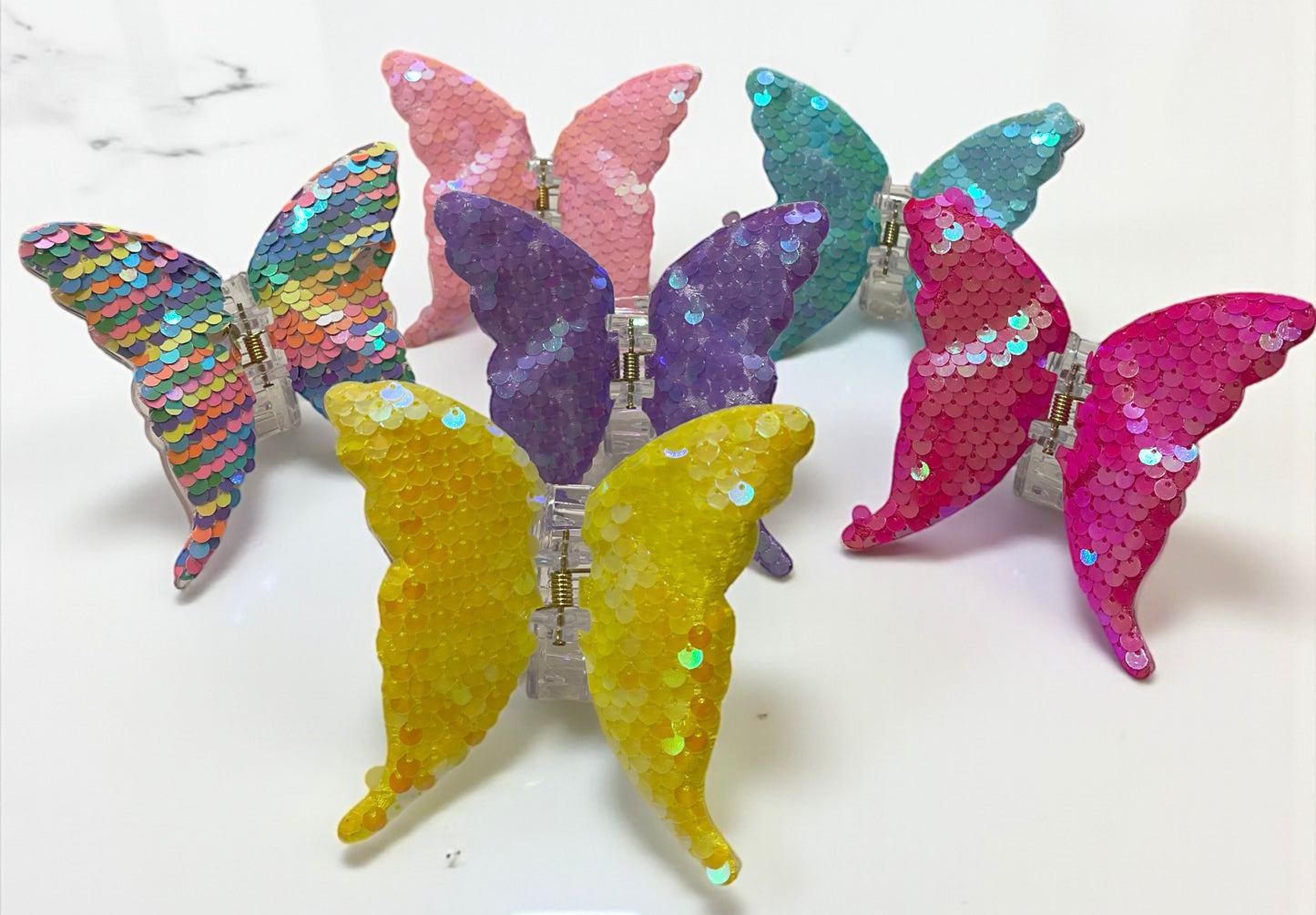 Sequin Butterfly Hair Claw Clip