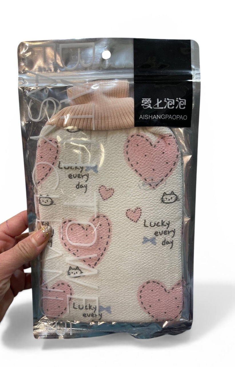 Exfoliating Bath Glove – Deep Cleansing Body Scrub Mitt (Soft & Reusable) LQ