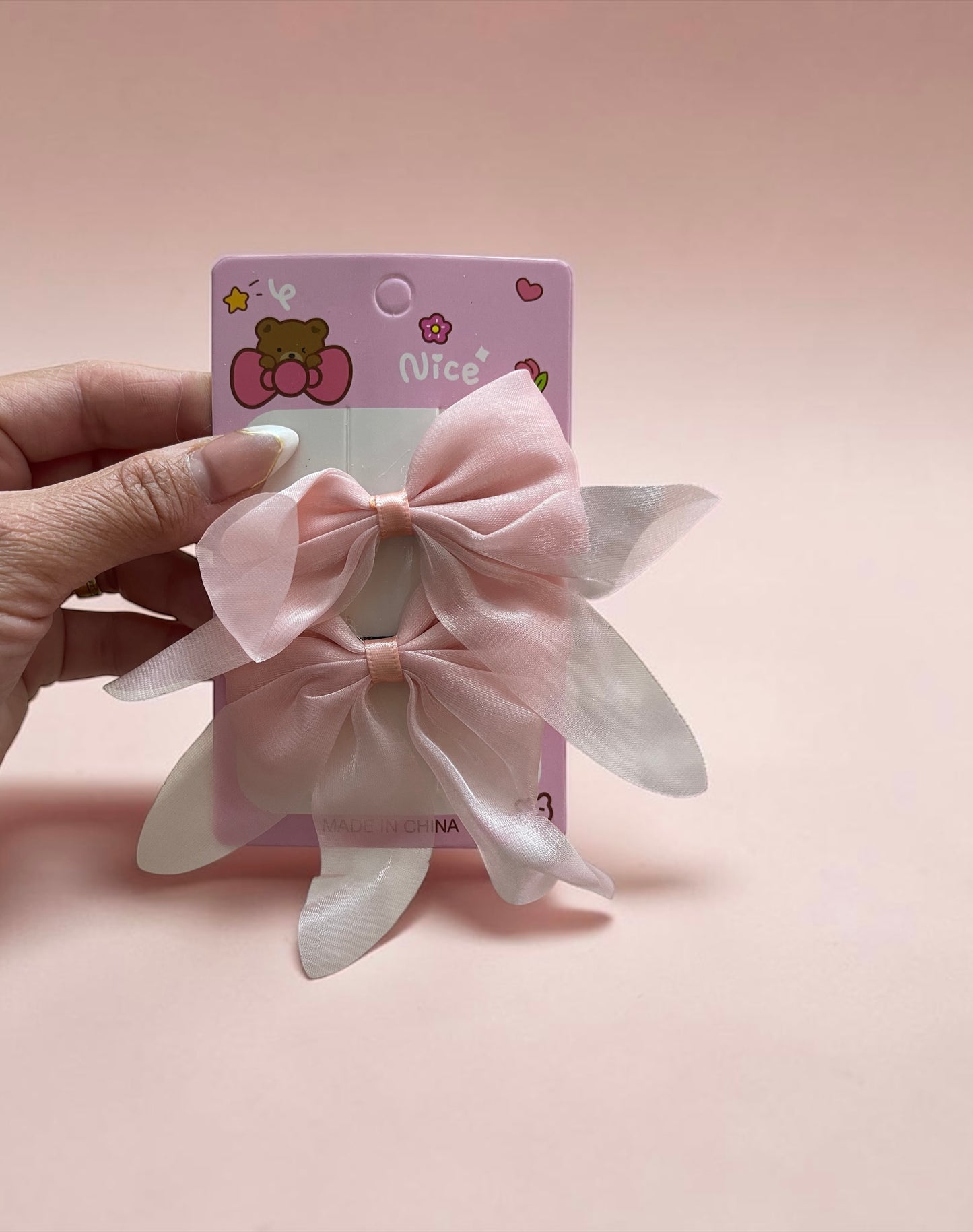 2pcs Organza Hair Bow Clips