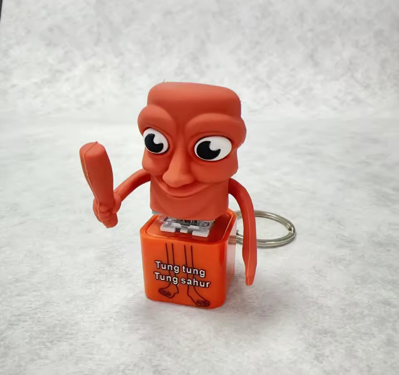Tung Tung Tung Sahur Keychain Vioce LED Key Press Button Italian Brainrot Tralalero Tralala Shark Bag Pendants Key Accessories