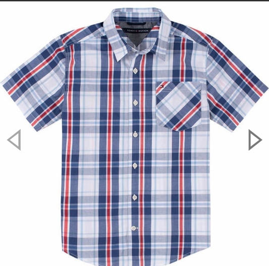 Original Tommy Hilfiger plaid woven  Summer shirt for boys