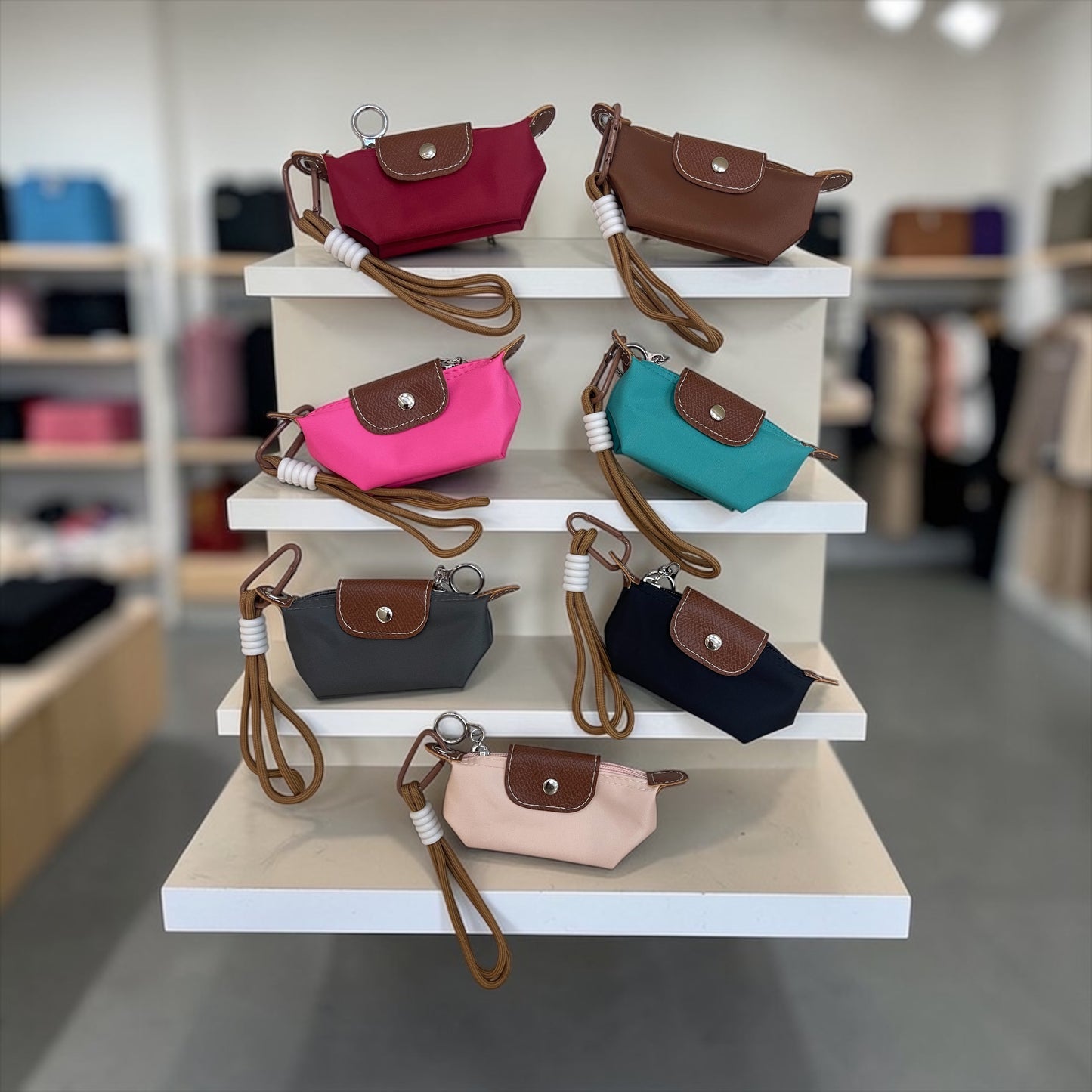 Lightweight Mini Long champ Ins Style PU Leather/Nylon Dumpling Bun Bag New Innovative Small Money Lipstick Earphone Storage
Bag