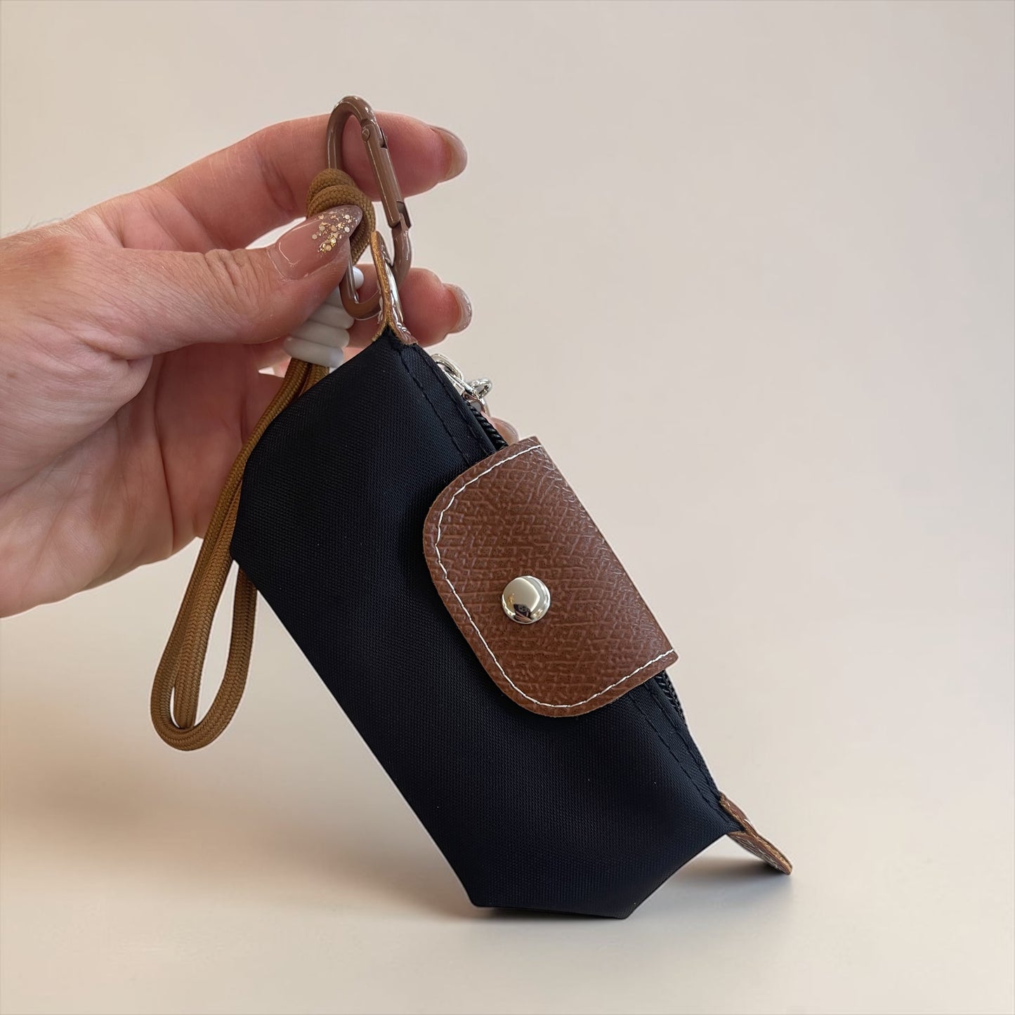 Lightweight Mini Long champ Ins Style PU Leather/Nylon Dumpling Bun Bag New Innovative Small Money Lipstick Earphone Storage
Bag