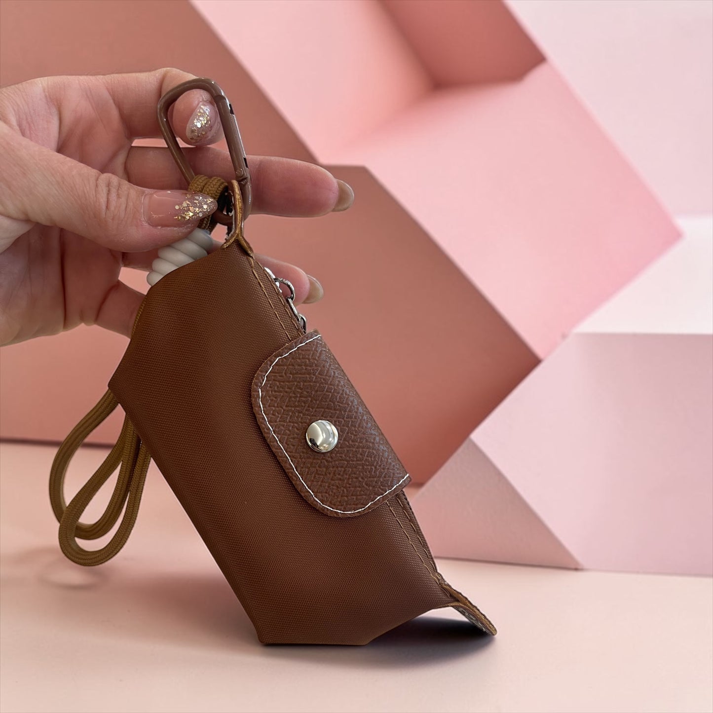 Lightweight Mini Long champ Ins Style PU Leather/Nylon Dumpling Bun Bag New Innovative Small Money Lipstick Earphone Storage
Bag