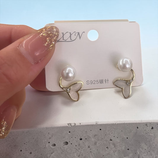 Elegant Mermaid Tail Stud Earrings – S925 Silver Post