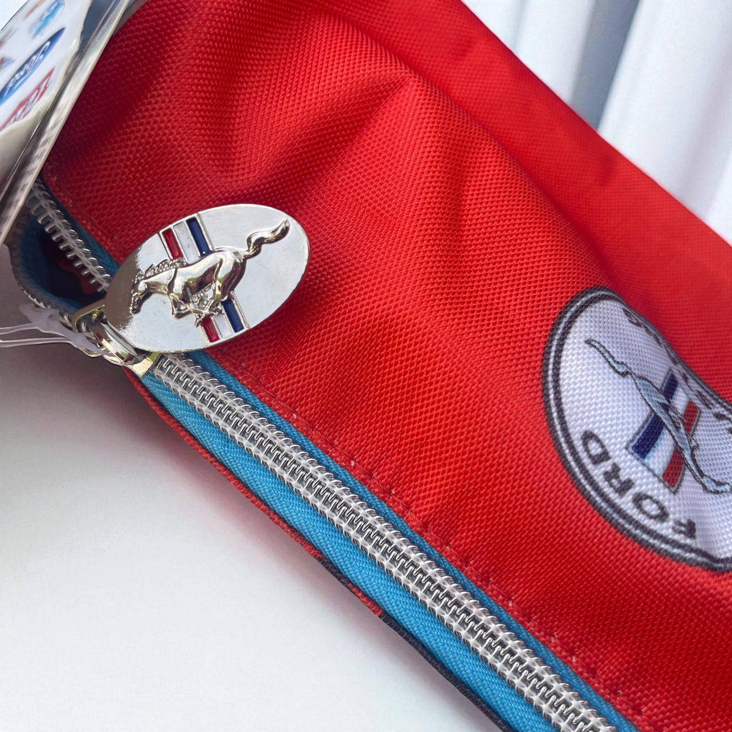 Mustang Printed Round Pencil Case