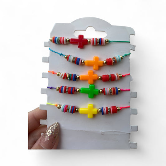1Pc Cross Colorful Beaded Bracelet