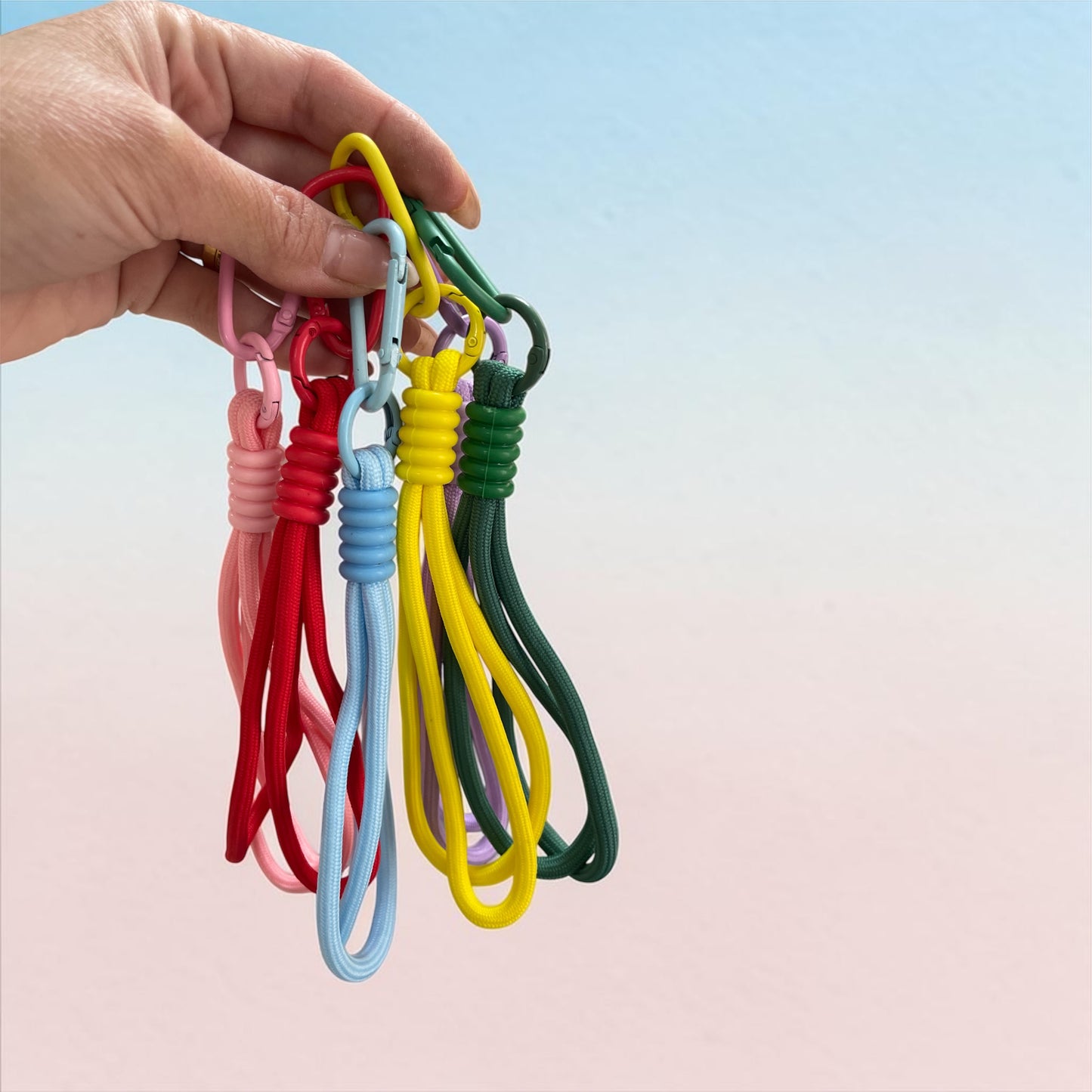 Creative Double Rope Braided Lanyard Keychain Phone Strap Key Ring Anti-Lost String DIY Hanging Pendant Ornament Accessories