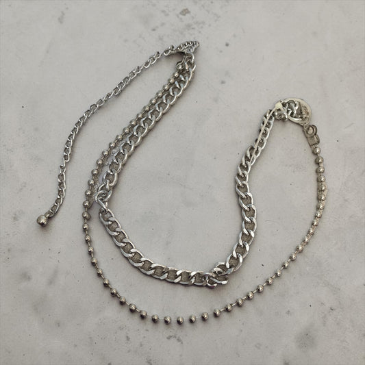 Layered Silver Chain Belt