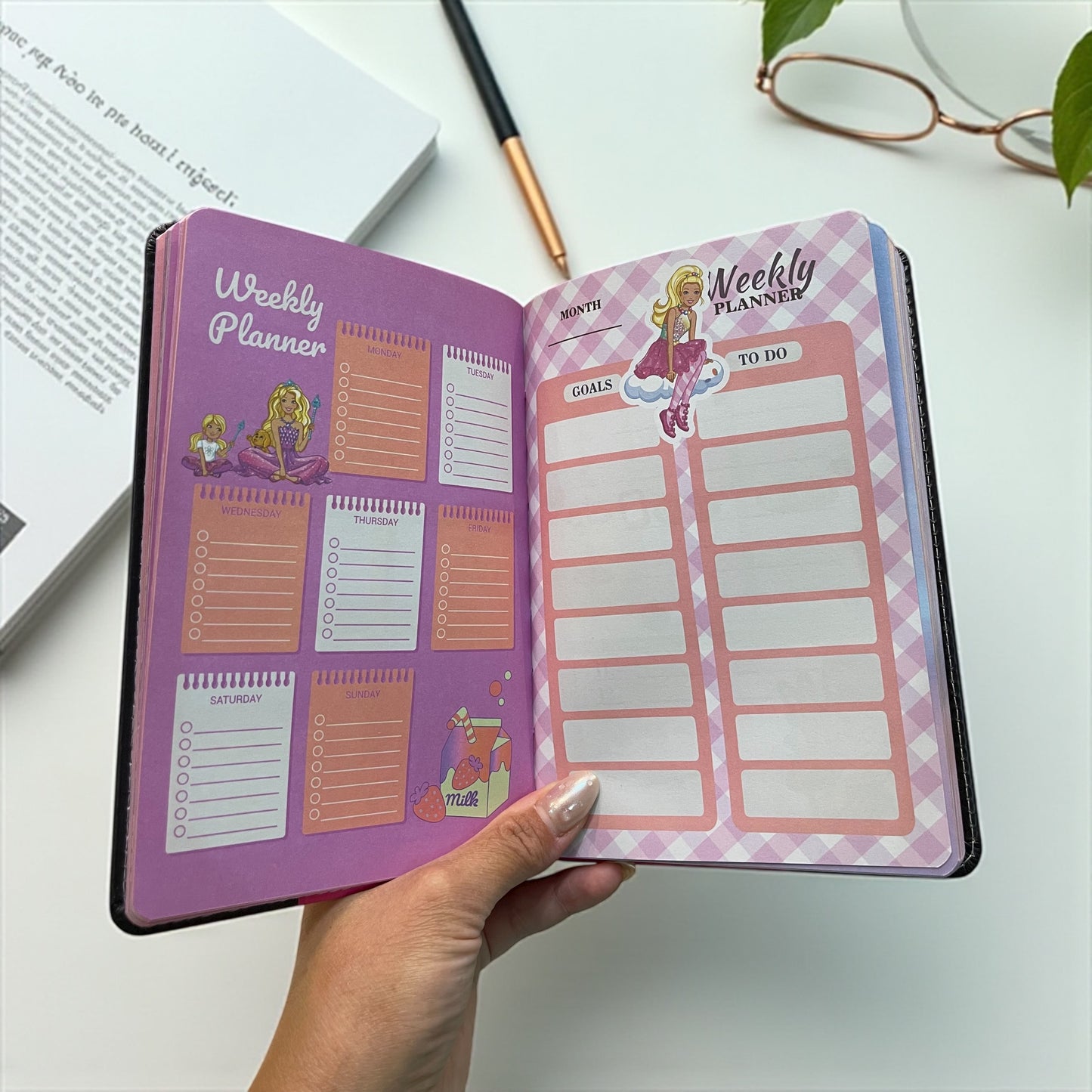 Barbie Weekly Planner & To-Do Notebook – Cute Girls Organizer with Lesson Plan