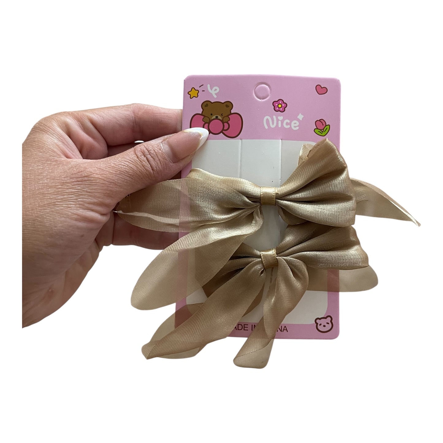 2pcs Organza Hair Bow Clips