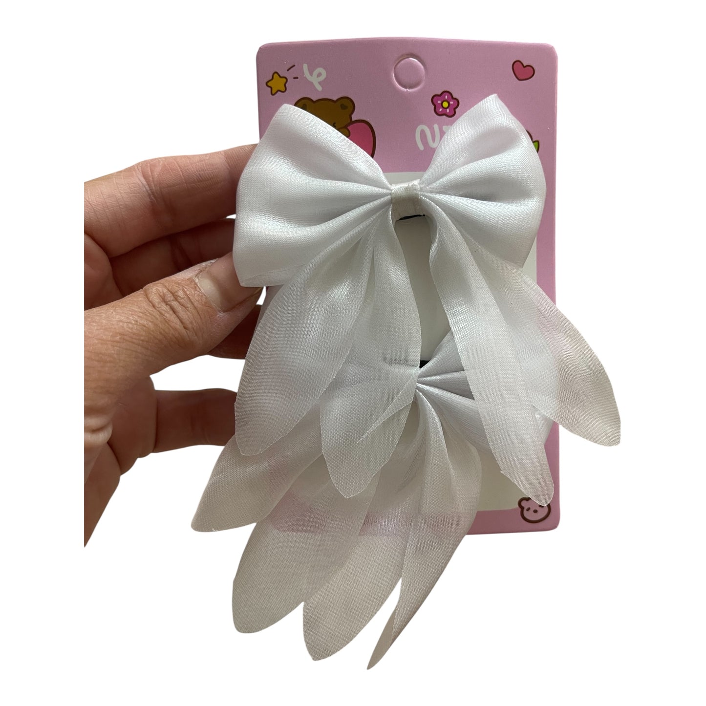 2pcs Organza Hair Bow Clips