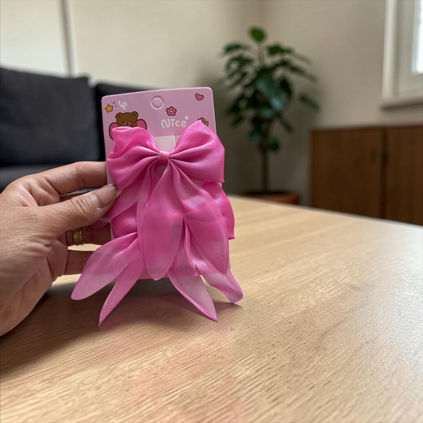 2pcs Organza Hair Bow Clips