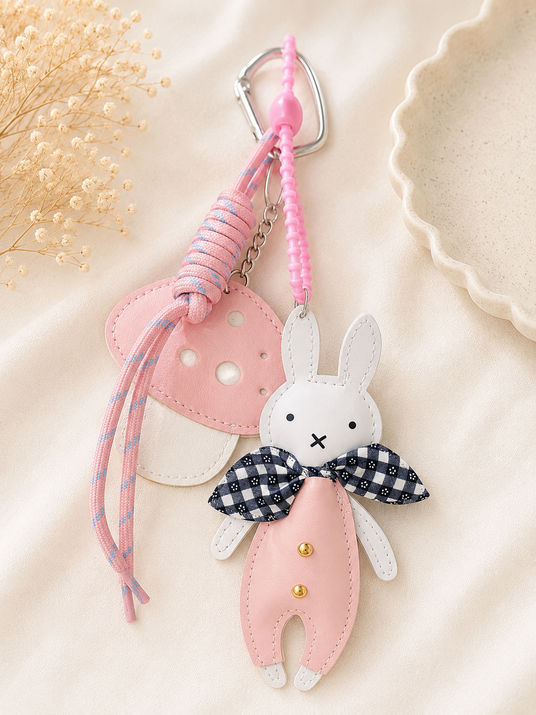 Cute Bunny & Mushroom Bag Charm Keychain