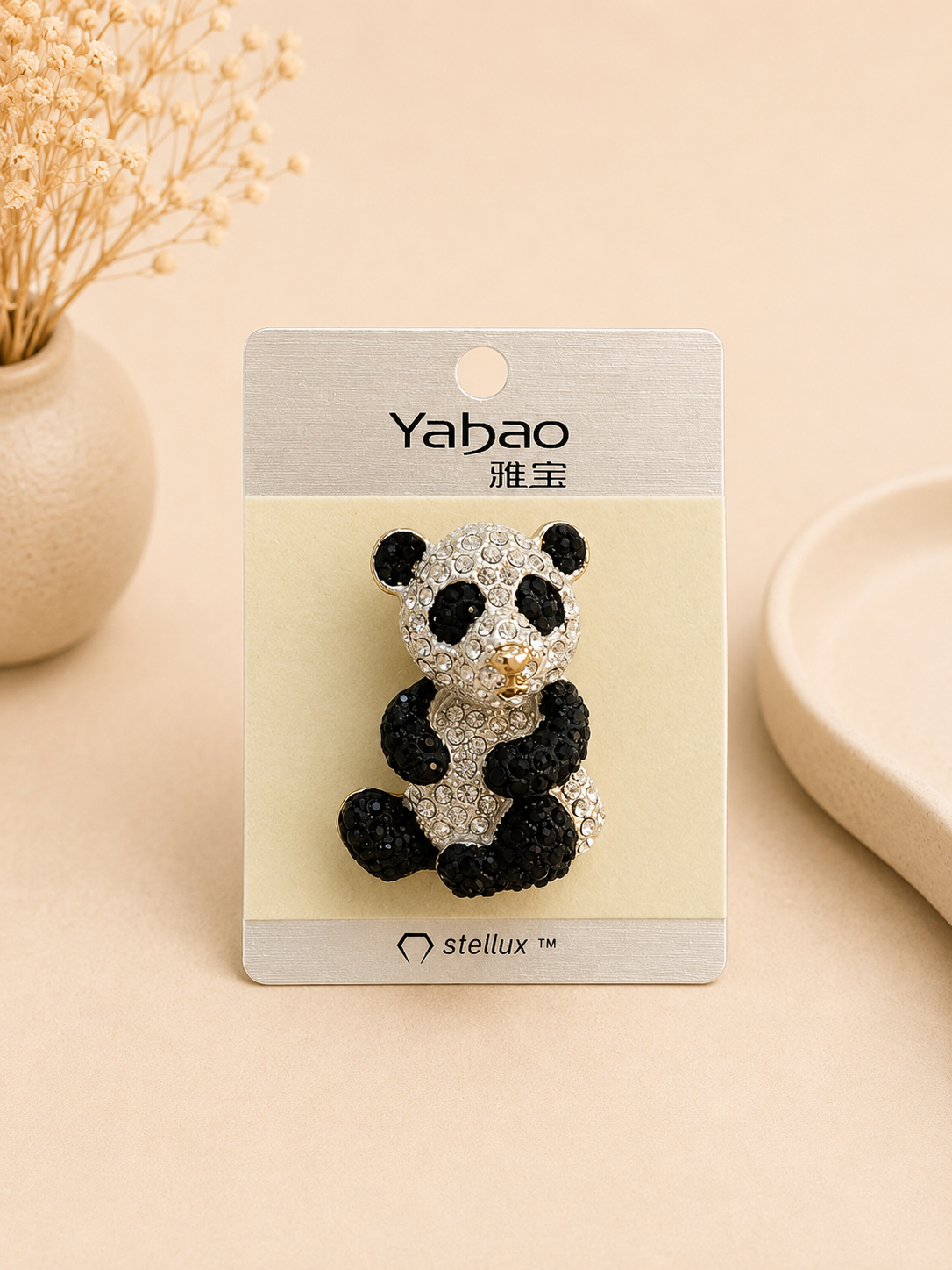 Sparkle Panda Brooch Pin