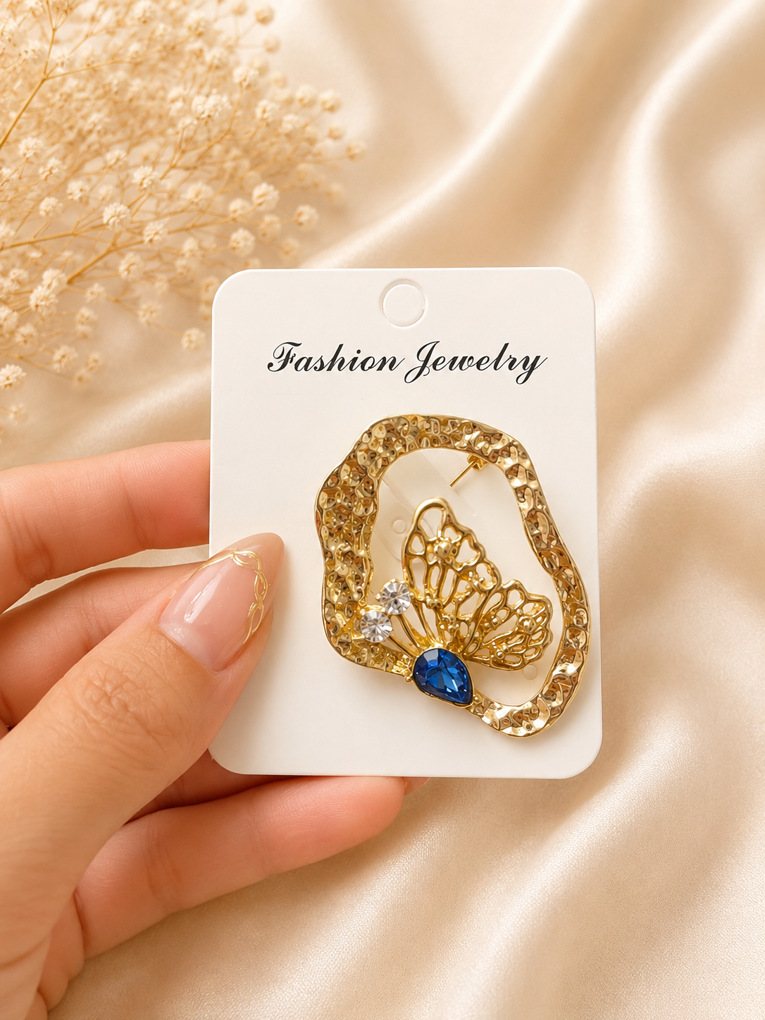 1Pc Elegant Gold Brooch Pins – Floral & Butterfly Design | Sold Individually