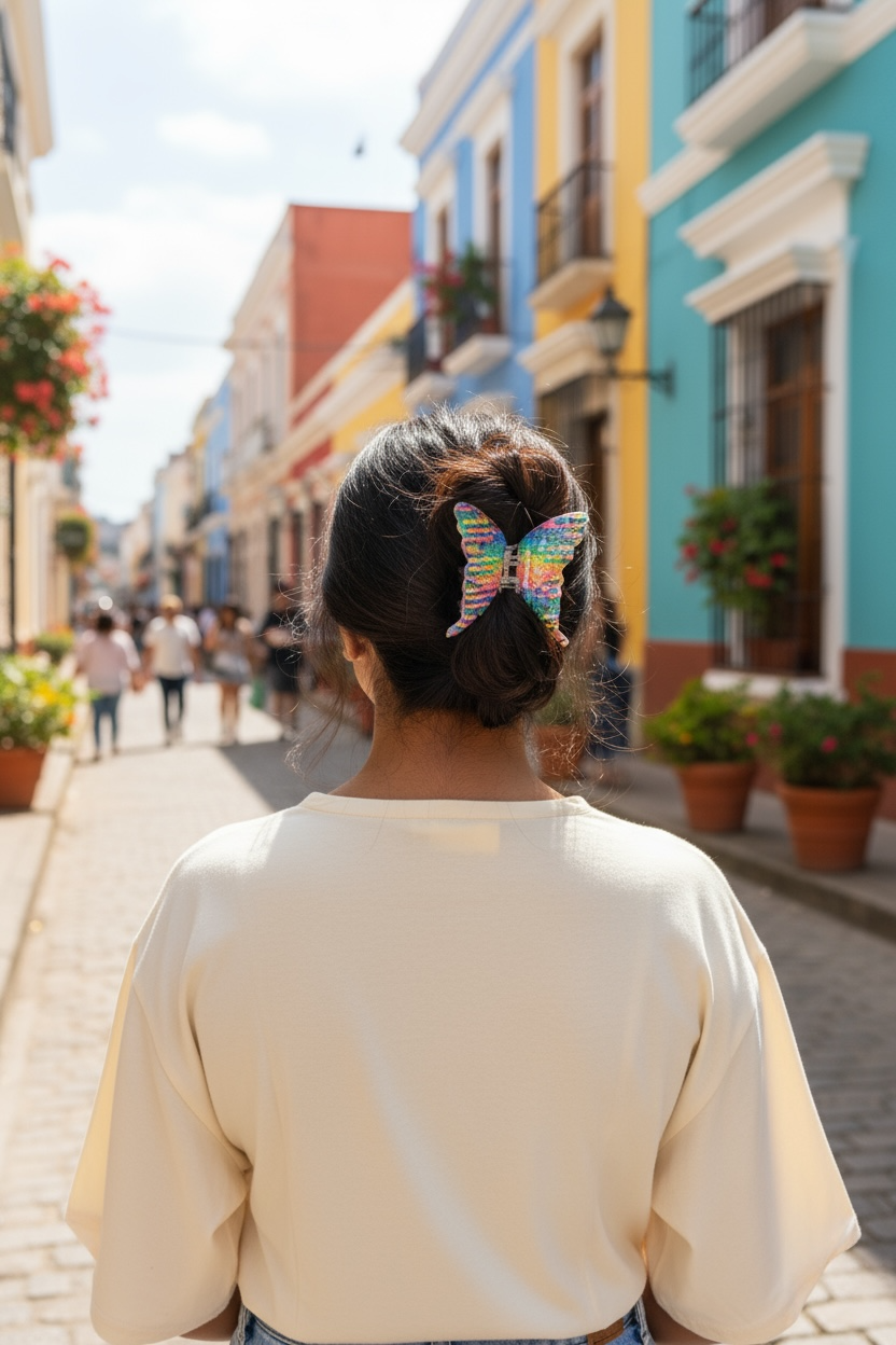 Sequin Butterfly Hair Claw Clip