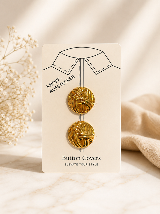 2PCs Vintage Pearl Gold Button Covers – Elegant Shirt Accessories for Women