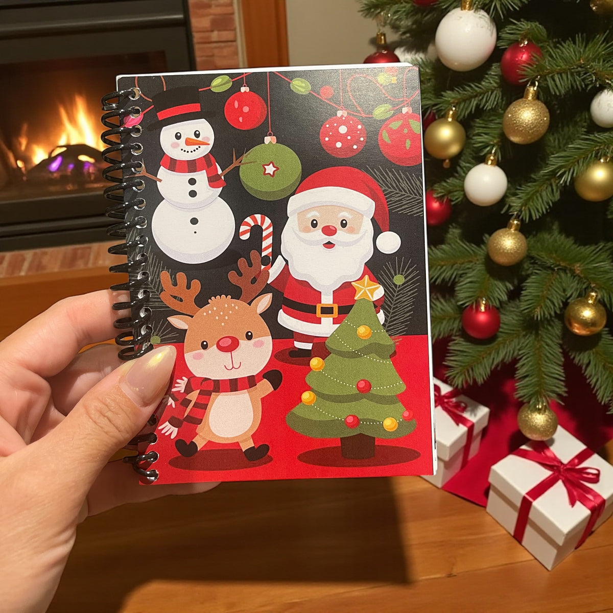 Christmas Themed Printed Wired Notebook