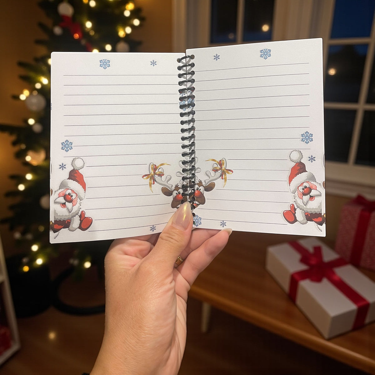 Christmas Themed Printed Wired Notebook