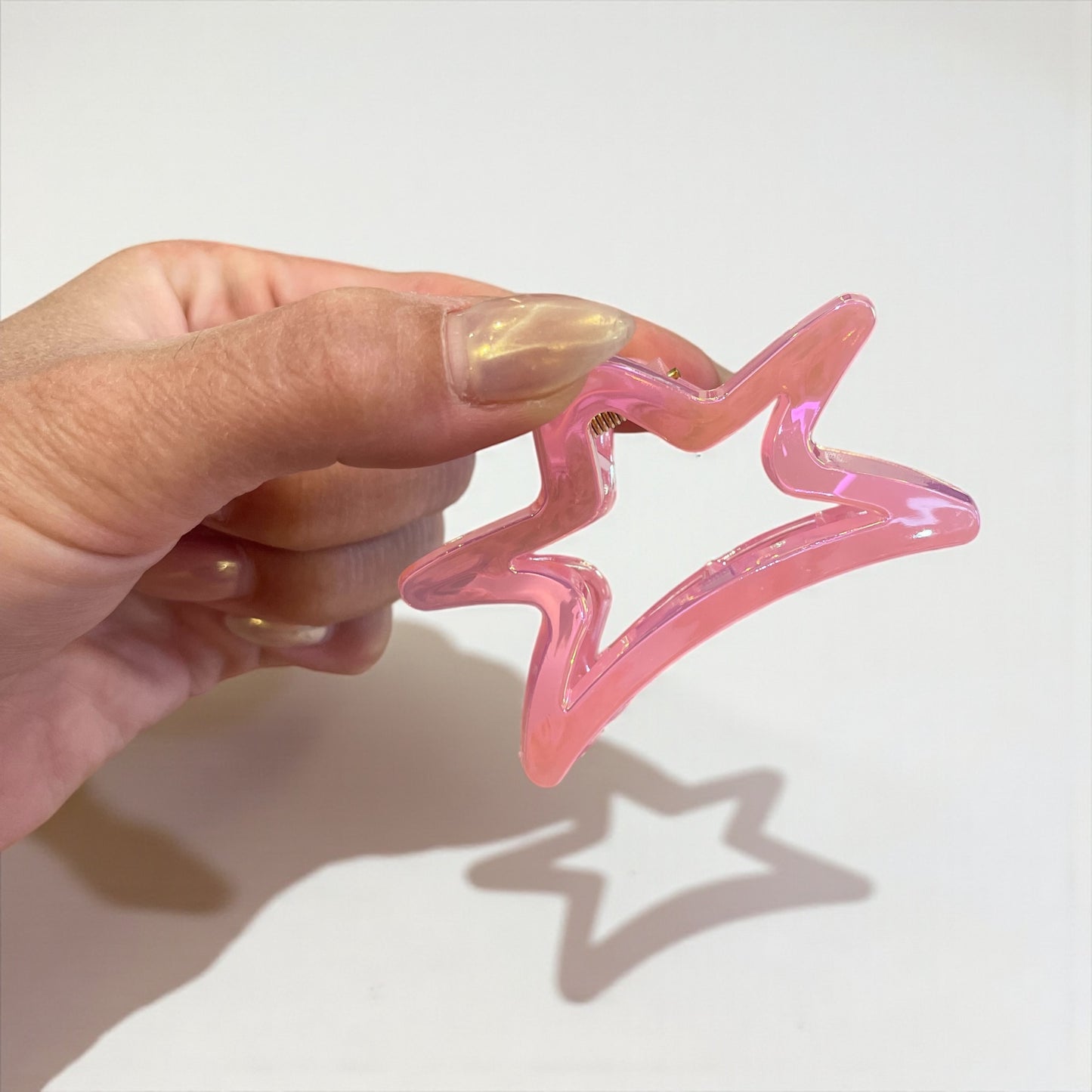 1pc starry colorful PVC hollow hair grab large size hair clip grab clip shark clip.