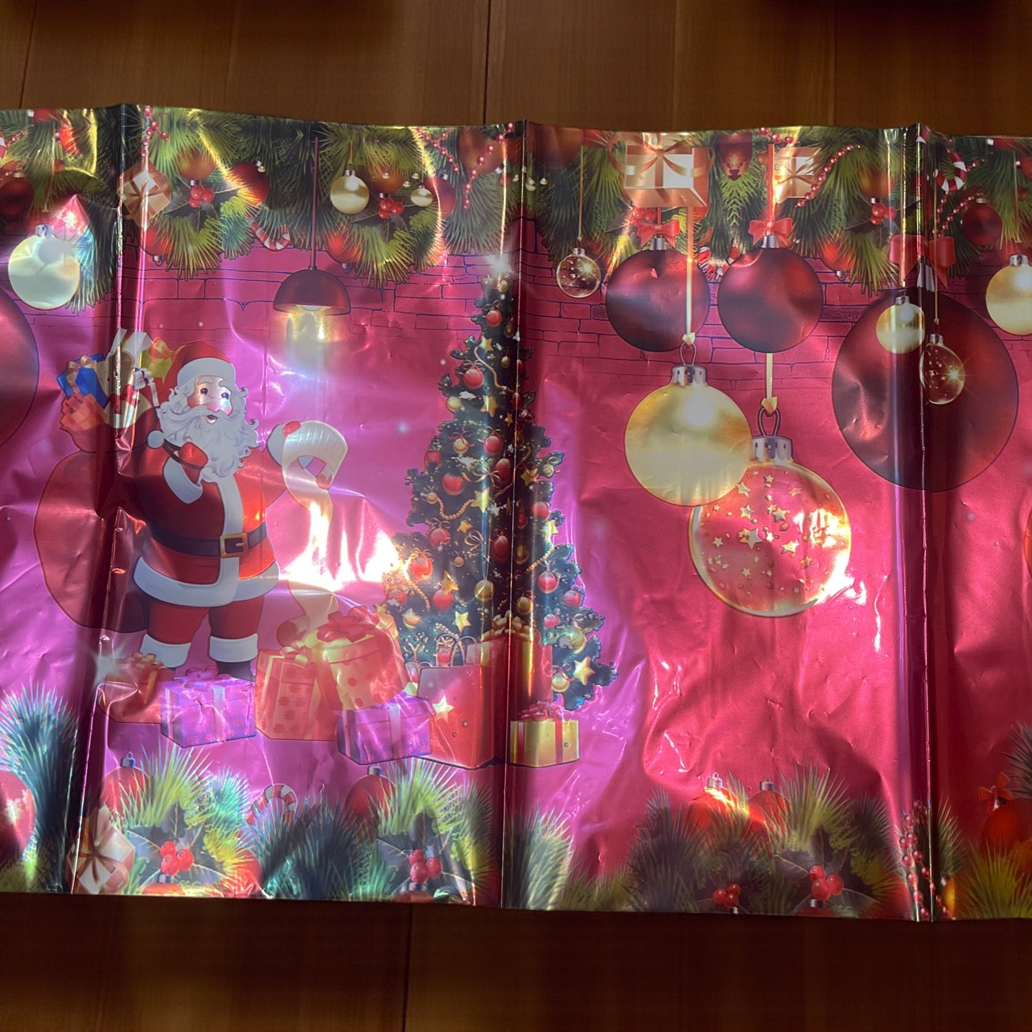 Tablecloth Waterproof For Christmas Party Backdrop Decorations Ornaments Disposable Aluminum Foil Table rectangle cover 1.37m*1.83m