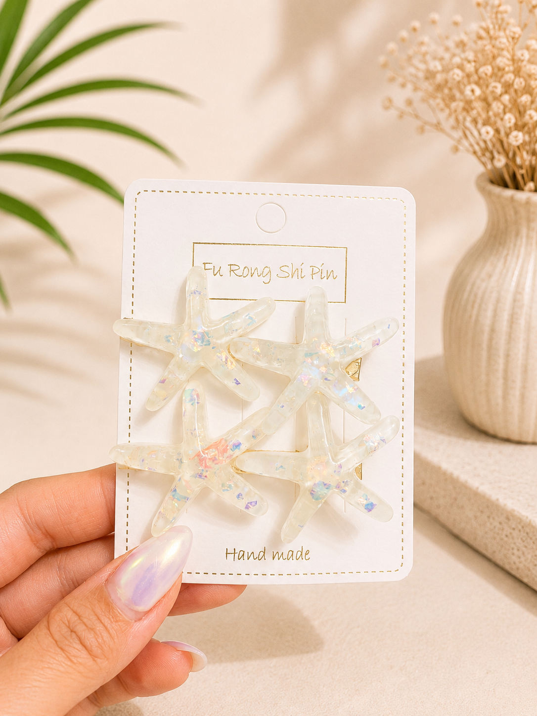 Ocean Breeze Starfish Hair Clip Set