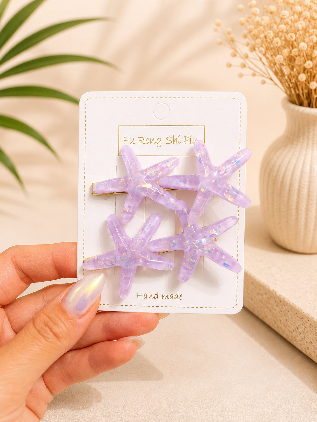 Ocean Breeze Starfish Hair Clip Set