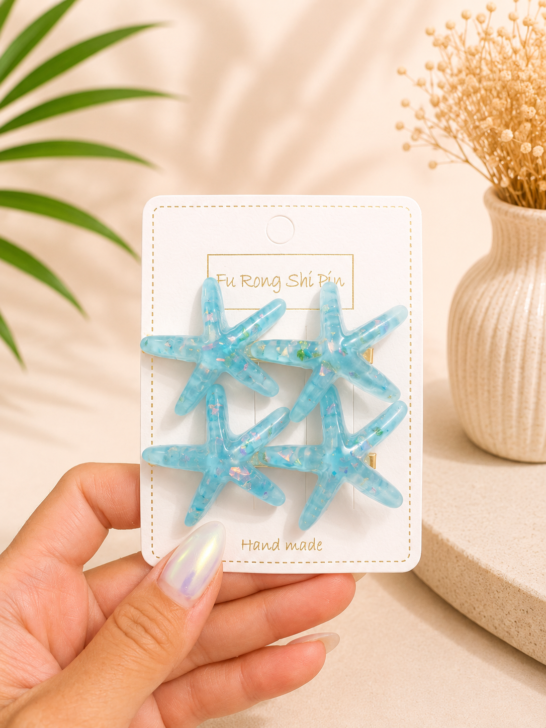 Ocean Breeze Starfish Hair Clip Set