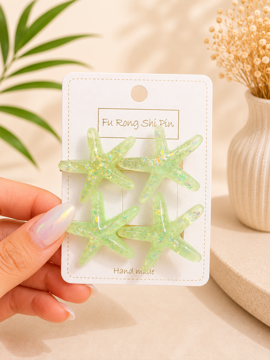 Ocean Breeze Starfish Hair Clip Set