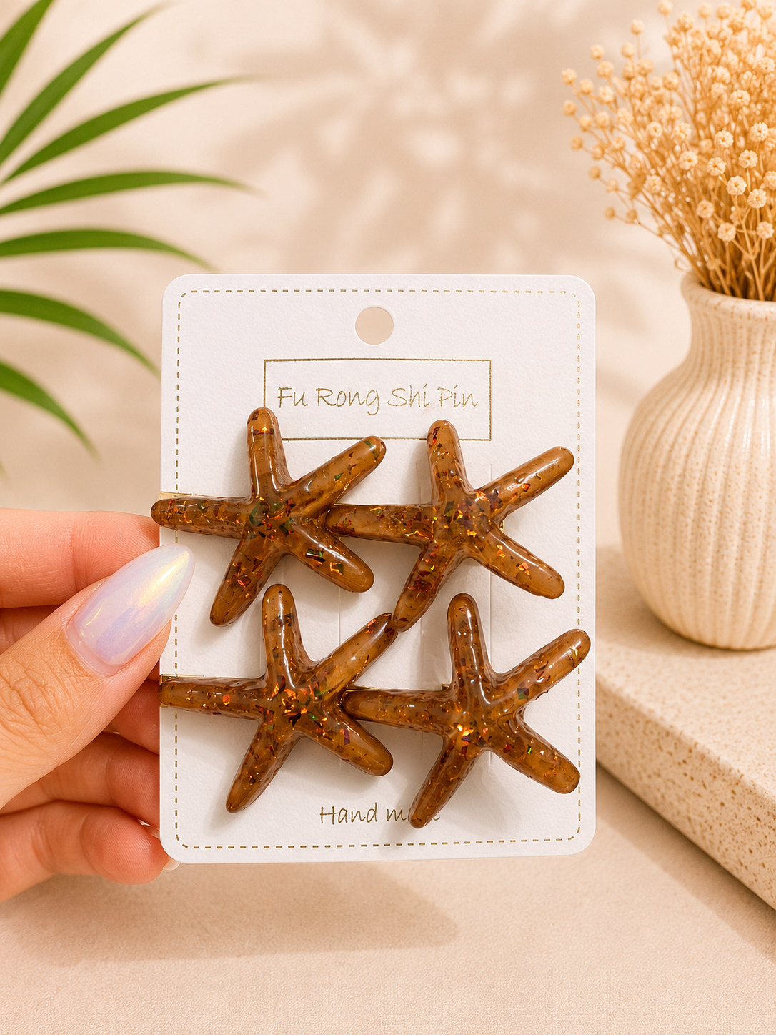 Ocean Breeze Starfish Hair Clip Set
