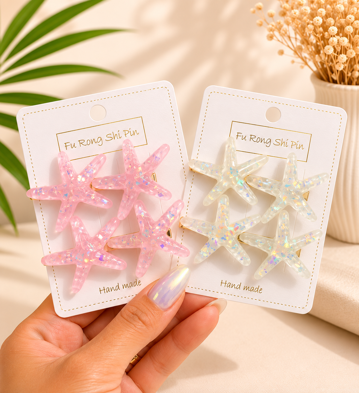 Ocean Breeze Starfish Hair Clip Set