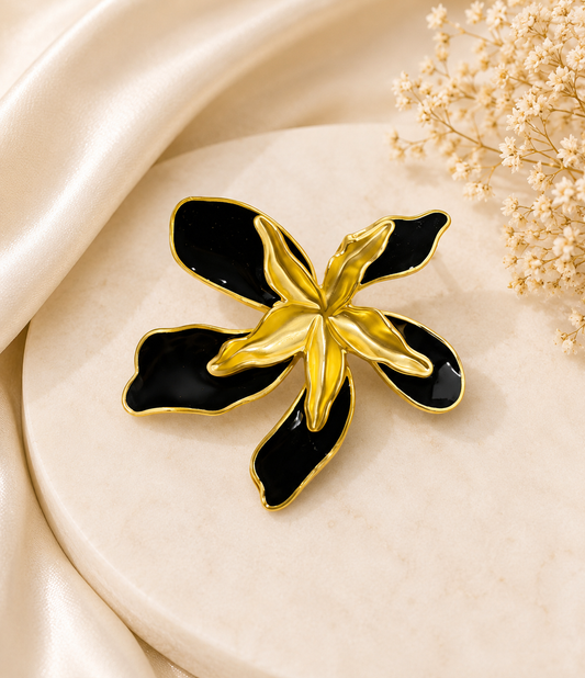 Midnight Orchid Statement Brooch