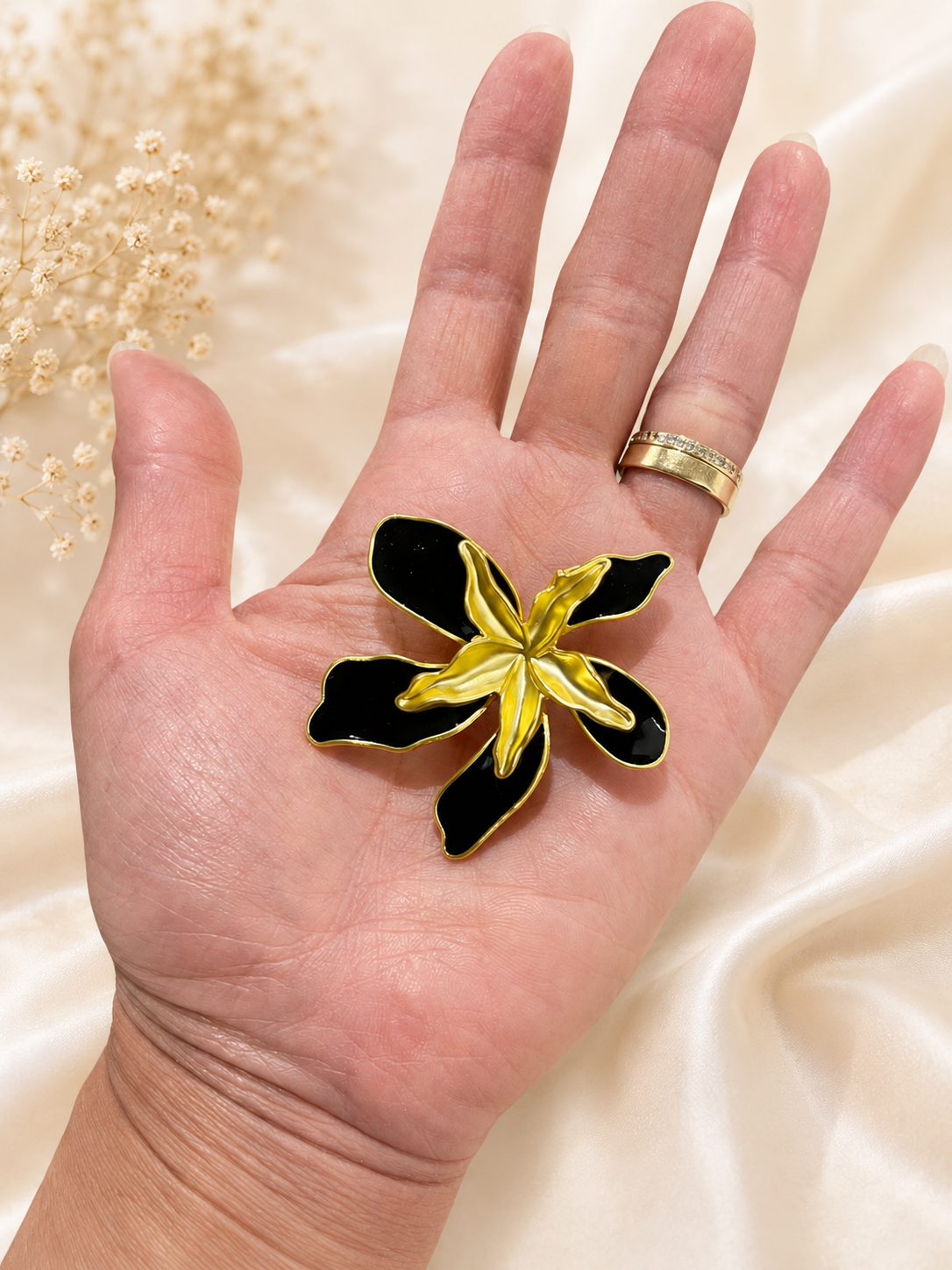 Midnight Orchid Statement Brooch