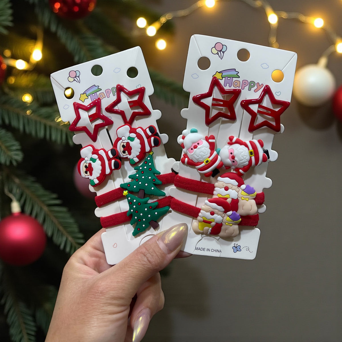 🎅 6Pcs Random Style Christmas Hair Accessories Set