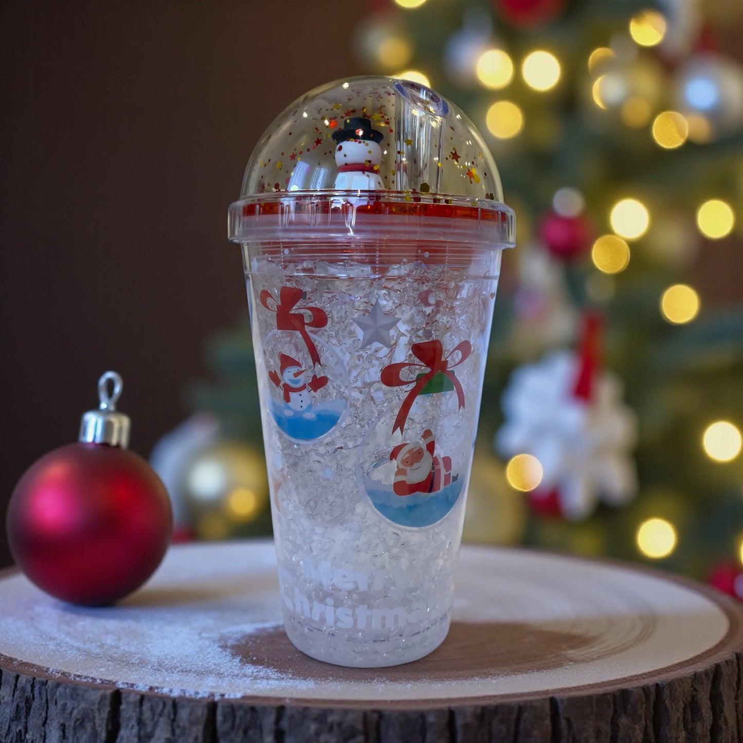 Christmas Cup With Lid Straw Double Layer Plastic Coffee Milk Tea Juice Mug Xmas Cup Water Bottle Christmas Gift Wholesale